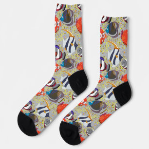 Aquatic animals pattern   ocean underwater life 40 socks