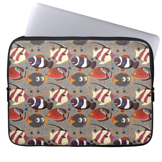Aquatic animals pattern | ocean underwater life 41 laptop sleeve (Front)
