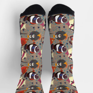 Aquatic animals pattern   ocean underwater life 41 socks