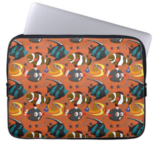 Aquatic animals pattern   ocean underwater life 42 laptop sleeve