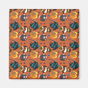 Aquatic animals pattern ocean underwater life 42 magnet