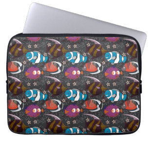 Aquatic animals pattern   ocean underwater life 43 laptop sleeve