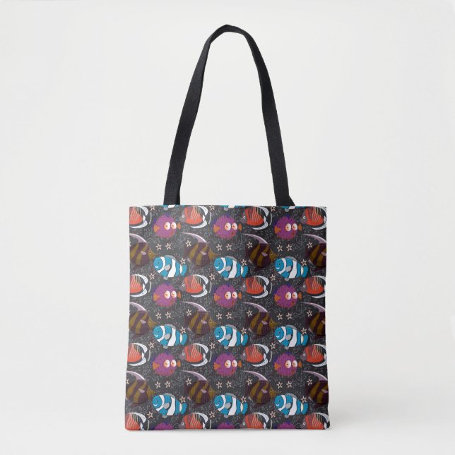 Aquatic animals pattern | ocean underwater life 43 tote bag (Front)