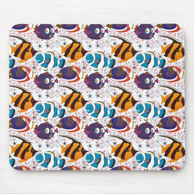 Aquatic animals pattern | ocean underwater life 44 mouse pad (Front)
