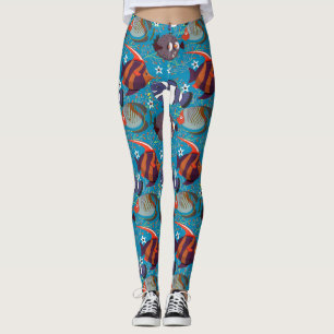 Aquatic animals pattern   ocean underwater life 45 leggings