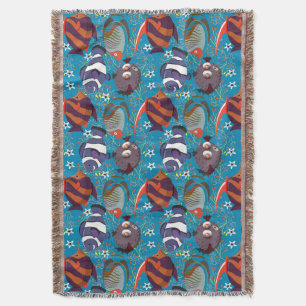 Aquatic animals pattern   ocean underwater life 45 throw blanket