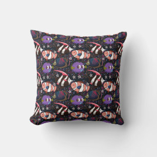 Aquatic animals pattern   ocean underwater life 47 cushion