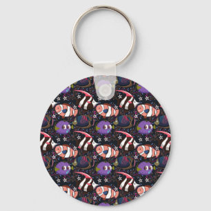 Aquatic animals pattern   ocean underwater life 47 key ring