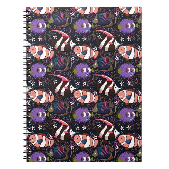 Aquatic animals pattern | ocean underwater life 47 notebook (Front)