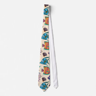 Aquatic animals pattern   ocean underwater life 5 tie