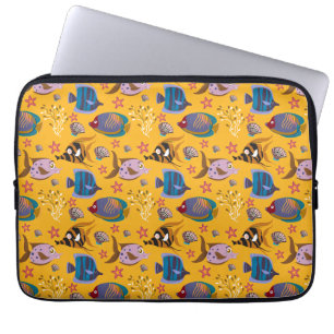 Aquatic animals pattern ocean underwater life 6 laptop sleeve