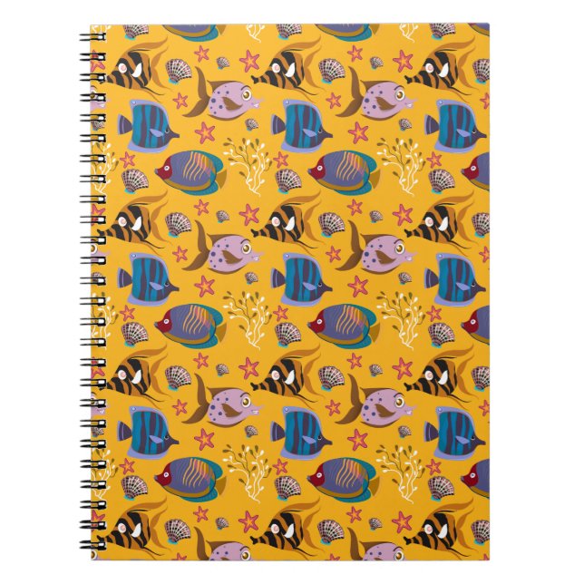 Aquatic animals pattern | ocean underwater life 6 notebook (Front)