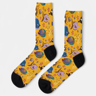 Aquatic animals pattern ocean underwater life 6 socks