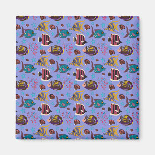 Aquatic animals pattern ocean underwater life 8 magnet