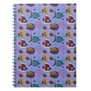 Aquatic animals pattern ocean underwater life 8 notebook