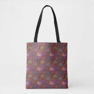 Aquatic animals pattern ocean underwater life 9 tote bag
