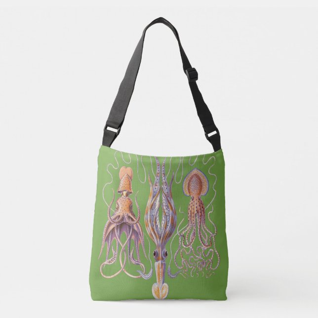 Aquatic Art  Octopuses Crossbody Bag (Front)