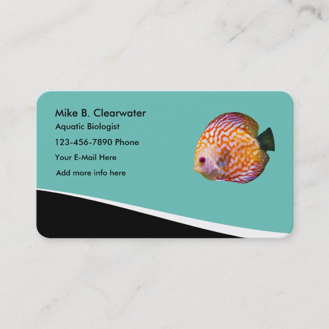Aquatic Biologist Discus Fish Business Card (Front)