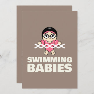 Aquatic Center Swimming Lesson Water Logo Art Invitation