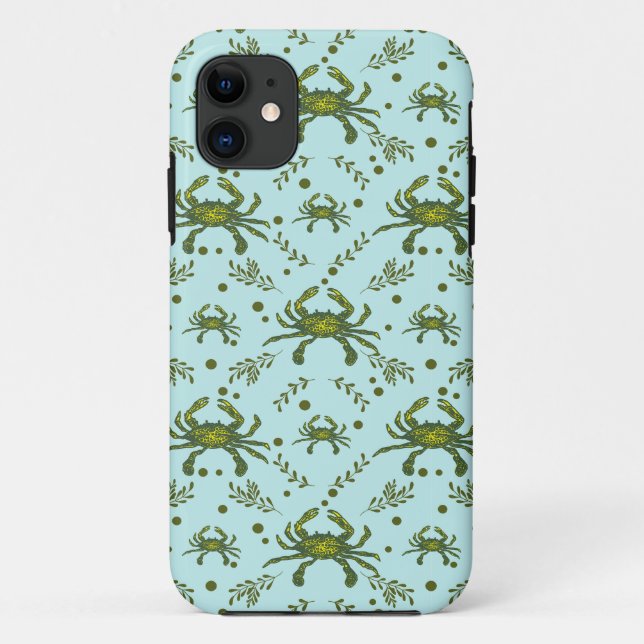 Aquatic Crabs Pattern  Case-Mate iPhone Case (Back)