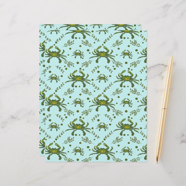 Aquatic Crabs Pattern Design  (Front/Back In Situ)