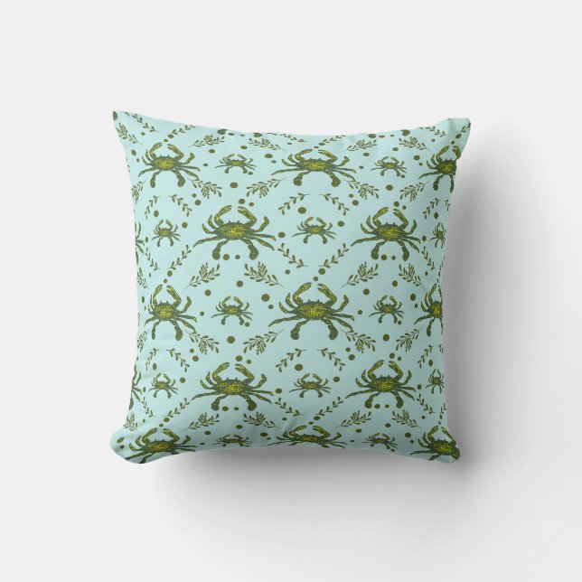 Aquatic Crabs Pattern Design Cushion (Front)