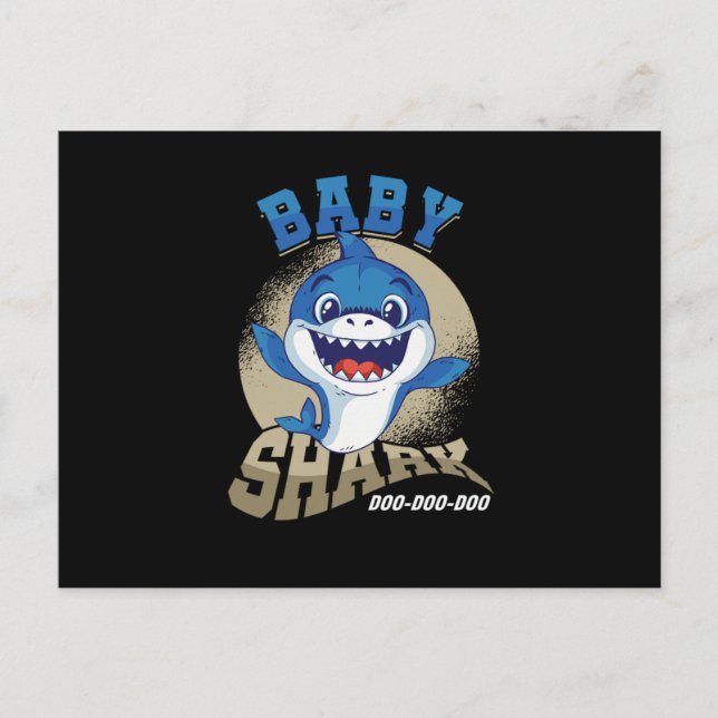 Aquatic Creature Marine Fish Funny Gift Baby Shark Postcard (Front)