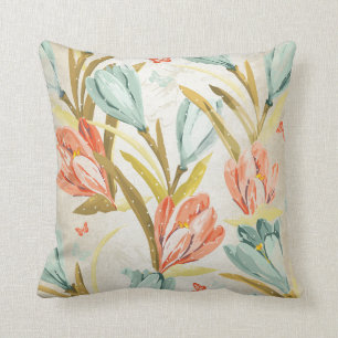Aquatic Crocus Lila Mint Pearly Orchidea Flowers Cushion