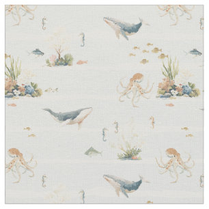 Aquatic deep sea creature marine life fabric