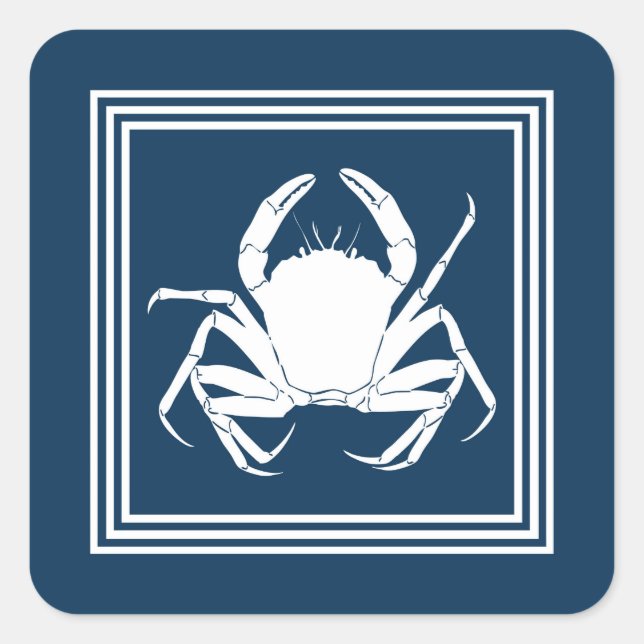 Aquatic design square sticker (Front)