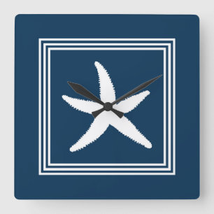 Aquatic design square wall clock