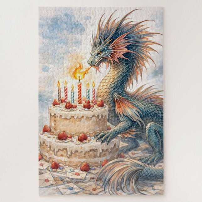 Aquatic Dragon Birthday Jigsaw Puzzle (Vertical)