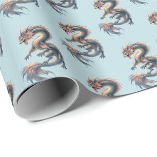 Aquatic Dragon Wrapping Paper