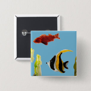 Aquatic Fish 15 Cm Square Badge