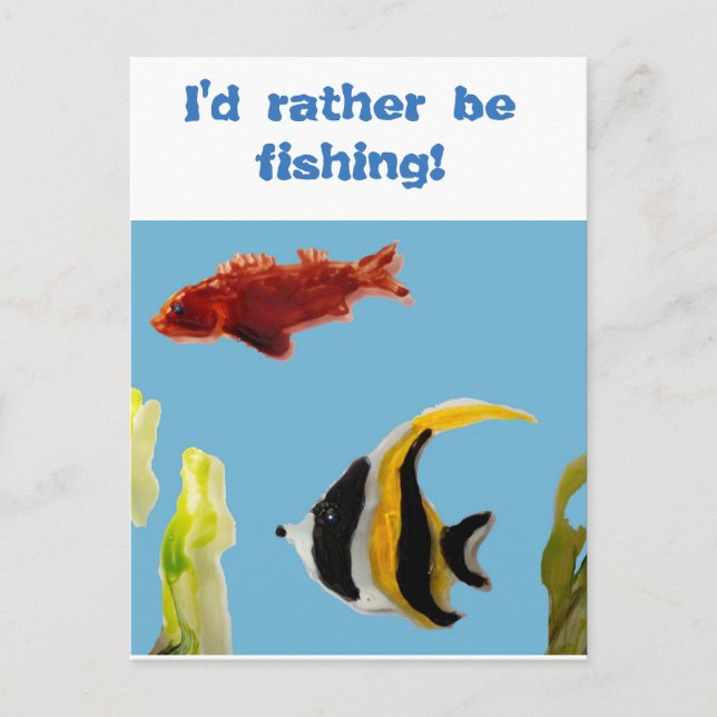 Aquatic Fish Art Fishing Funny Postcard (Front)