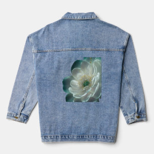 Aquatic Flowers with Overlapping Petals and Underw Denim Jacket