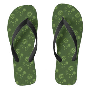 Aquatic Green Algae Dot Pattern Thongs
