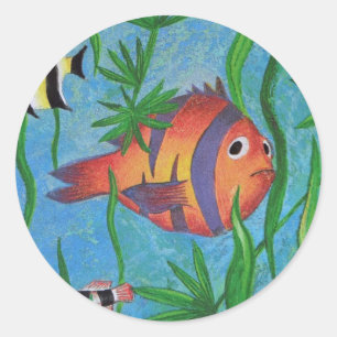 aquatic life classic round sticker