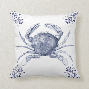 Aquatic Life Delftware ~ Common Crab Cushions