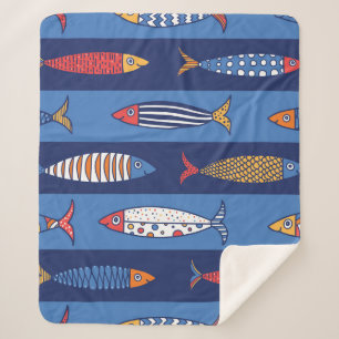 Aquatic Playtime: Kids' Fish Fantasy Sherpa Blanket