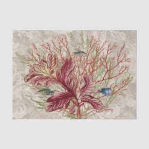 Aquatic Red Coral Seaweed Fish Tissue Paper