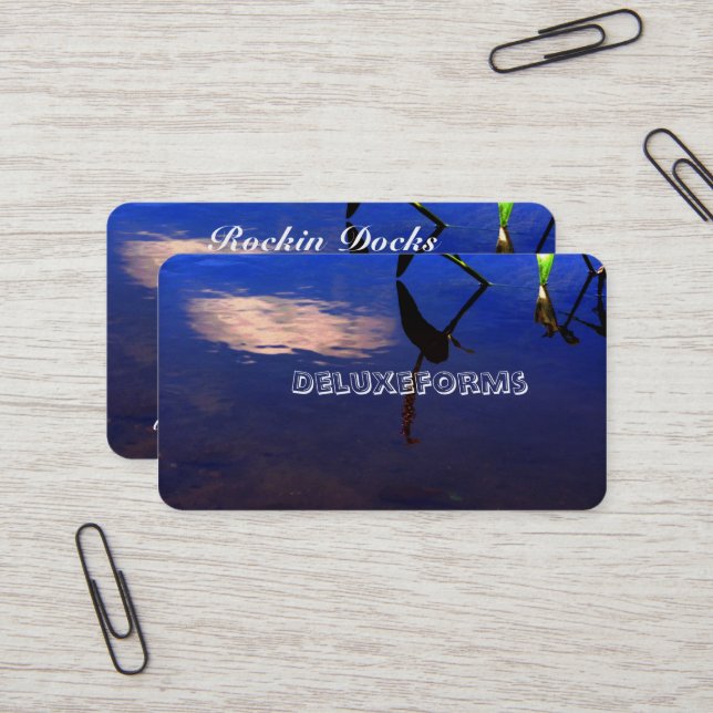 Aquatic Silhouette Cloud Business Card (Front/Back In Situ)