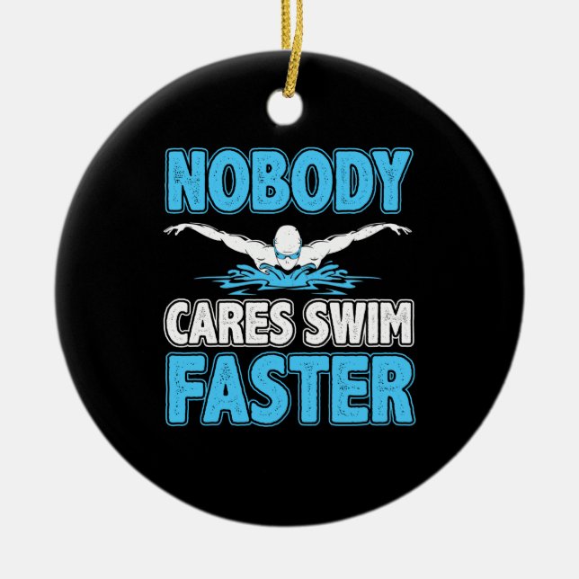 Aquatic Sport Swim Coach Practice Swimmer Swimming Ceramic Ornament (Front)