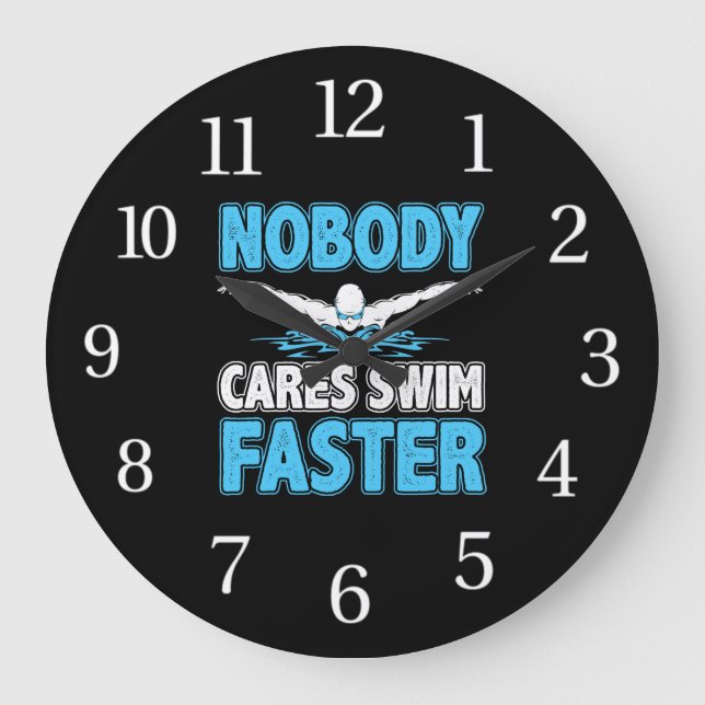 Aquatic Sport Swim Coach Practice Swimmer Swimming Large Clock (Front)