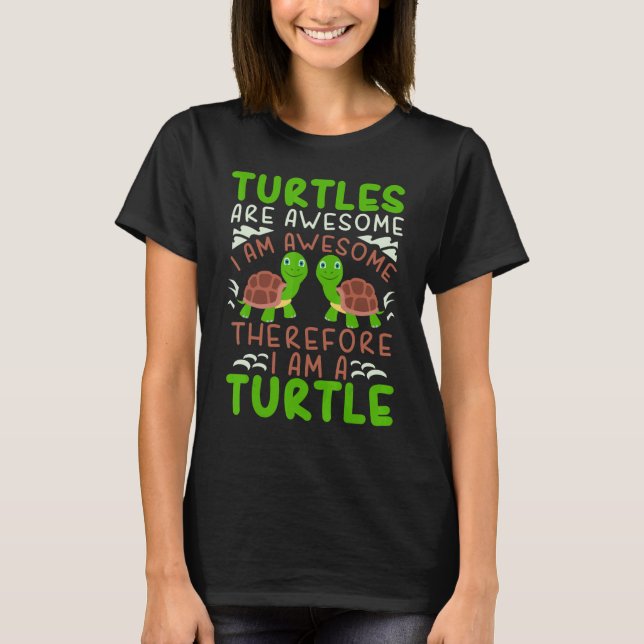 Aquatic Tortoise Sea Turtle Ocean Marine Biologist T-Shirt (Front)
