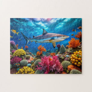 Aquatic view of a shark jigsaw puzzle