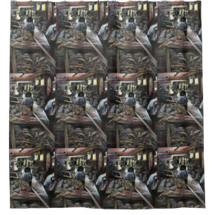 Aquatic, yet kissed with Desert Wind, Jerusalem Shower Curtain