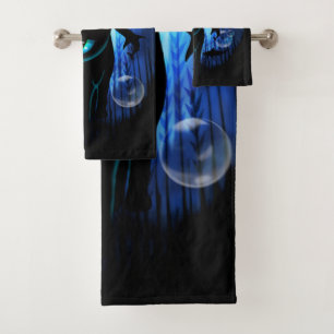 Aquaticat - Surreal Cat in Deep Ocean Fantasy Bath Towel Set