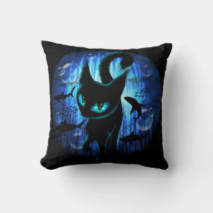 Aquaticat - Surreal Cat in Deep Ocean Fantasy Cushion