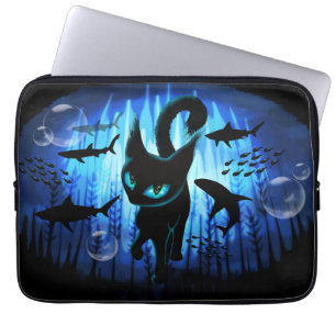 Aquaticat - Surreal Cat in Deep Ocean Fantasy Laptop Sleeve